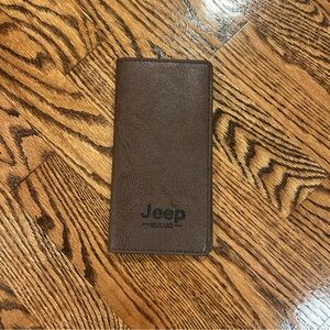 Jeep Buluo wallet brown leather NWOT 8 card slots 4 slip pockets